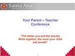 Parent Teacher Conference Presentation - English 